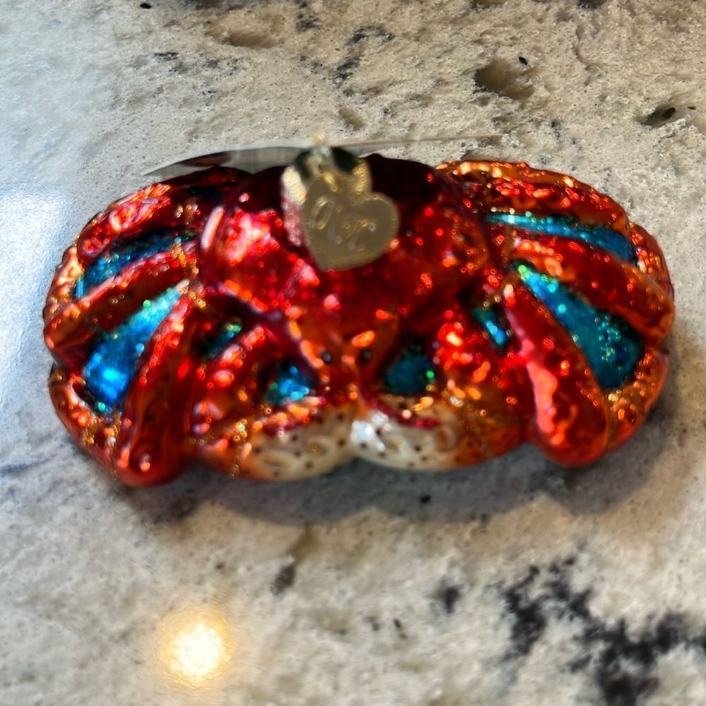 Old World Christmas Glass Ornament Blown King Crab Ornament